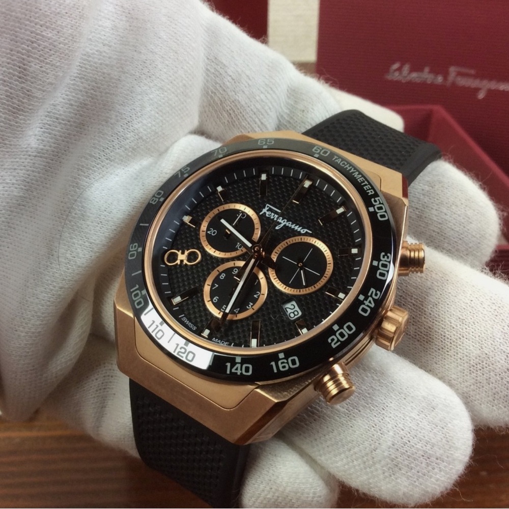 FERRAGAMO SLX Chronograph Watch rose gold NIB SFHR00320 - Picture 14 of 16